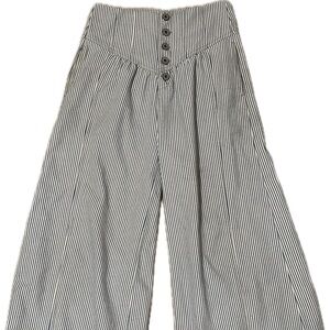 Striped Wide-Leg Pants